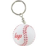 Baseball Stress Ball W/ Key Chain - 1 9/16