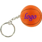 Basketball Stress Ball W/ Key Chain - 1 3/16