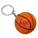 Basketball Stress Ball W/ Key Chain - 1 9/16