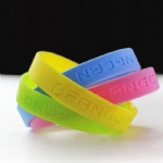 Silicone bracelet with debossed imprint