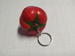 Tomato shaped stress reliever ball with metal split ring